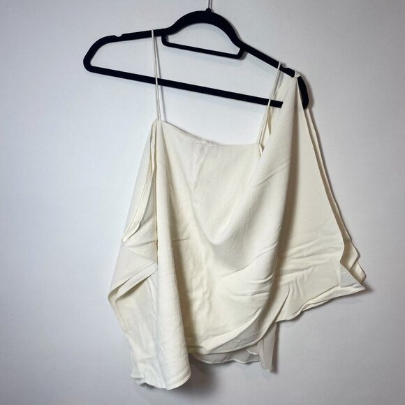 Theory Womens Petteri Rosina Crepe Off Shoulder Cami Tank Top Ivory M Sleeveless - Picture 4 of 8